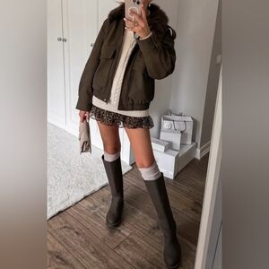 Brown Jacket with Fur Collar